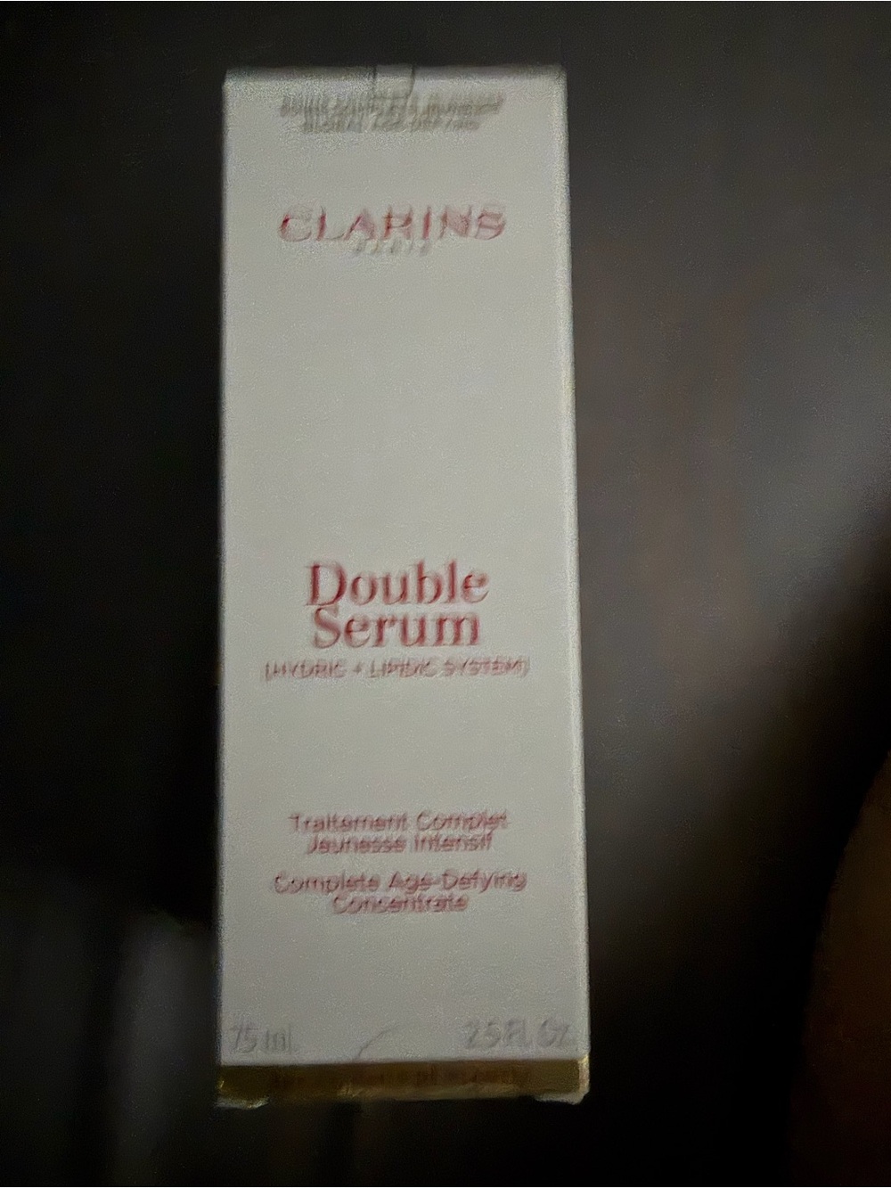 Clarins Double Serum in White and Gold Packaging